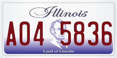 IL license plate A045836