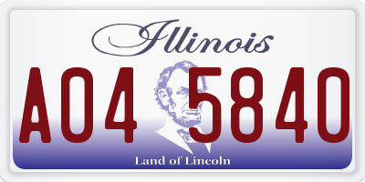 IL license plate A045840