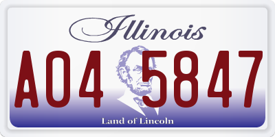 IL license plate A045847