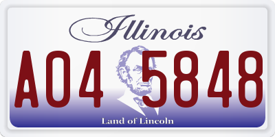IL license plate A045848