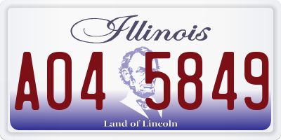 IL license plate A045849
