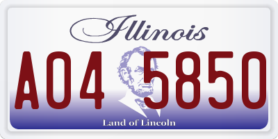 IL license plate A045850