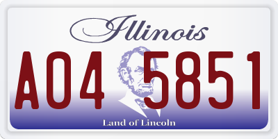 IL license plate A045851