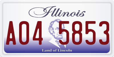 IL license plate A045853
