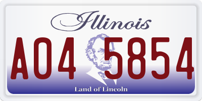 IL license plate A045854