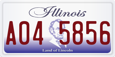 IL license plate A045856