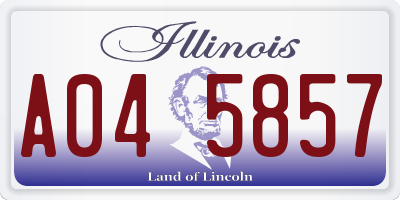 IL license plate A045857