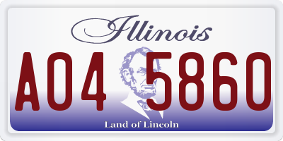 IL license plate A045860