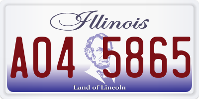 IL license plate A045865
