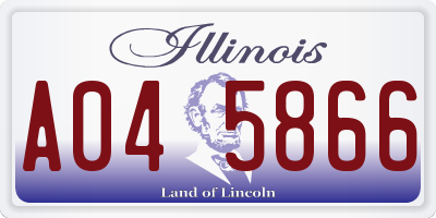IL license plate A045866