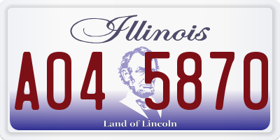 IL license plate A045870