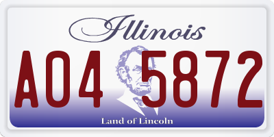 IL license plate A045872
