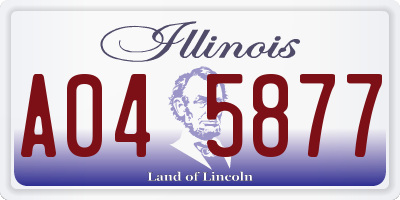 IL license plate A045877
