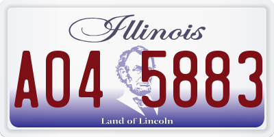 IL license plate A045883