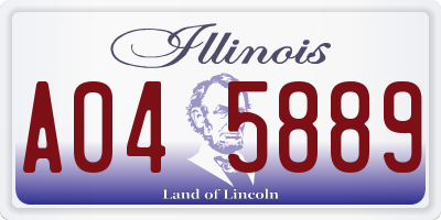 IL license plate A045889