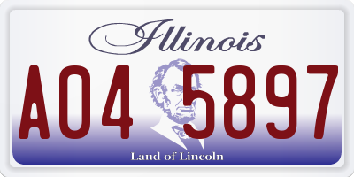 IL license plate A045897