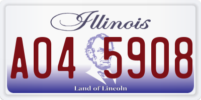 IL license plate A045908