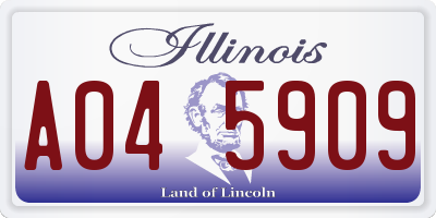 IL license plate A045909