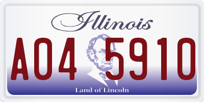 IL license plate A045910