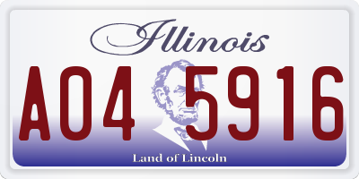 IL license plate A045916