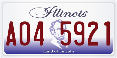 IL license plate A045921