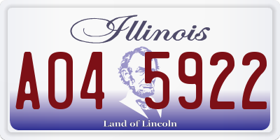 IL license plate A045922