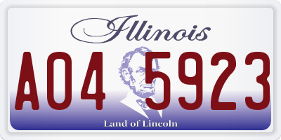 IL license plate A045923