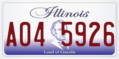 IL license plate A045926