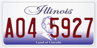 IL license plate A045927
