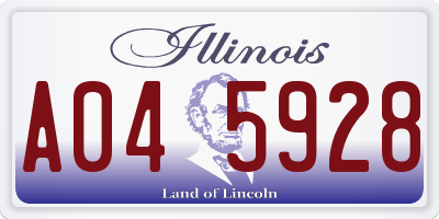 IL license plate A045928