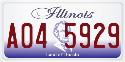 IL license plate A045929