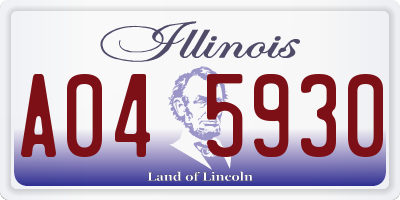 IL license plate A045930