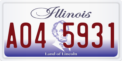 IL license plate A045931