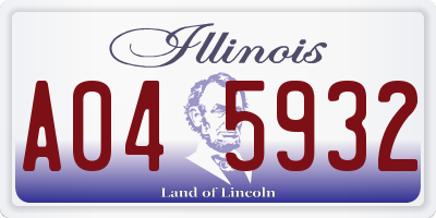 IL license plate A045932