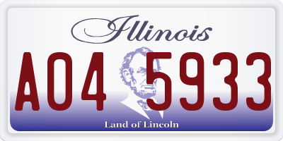 IL license plate A045933