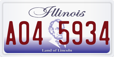 IL license plate A045934