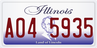 IL license plate A045935