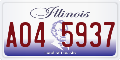 IL license plate A045937