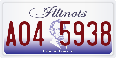IL license plate A045938