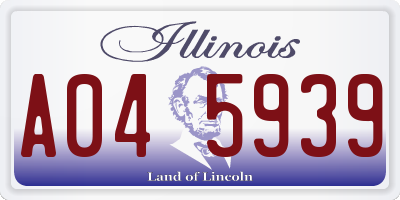 IL license plate A045939