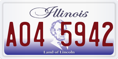 IL license plate A045942