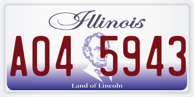 IL license plate A045943