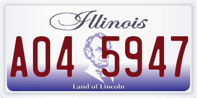 IL license plate A045947