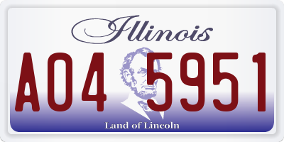 IL license plate A045951