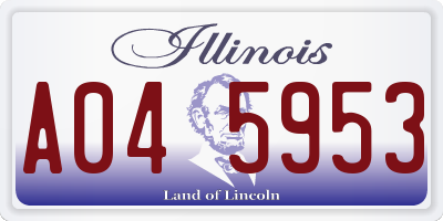 IL license plate A045953