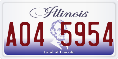 IL license plate A045954