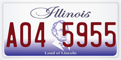 IL license plate A045955