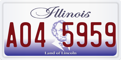 IL license plate A045959