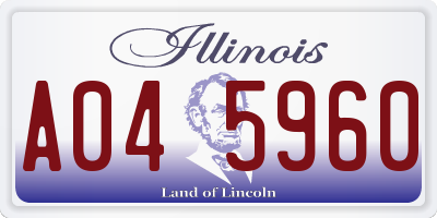 IL license plate A045960