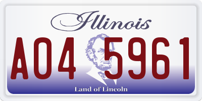 IL license plate A045961